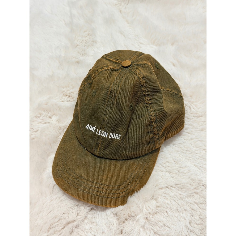 Aime Leon Dore Logo Hat Olive Green Adjustable Cap OSFA
